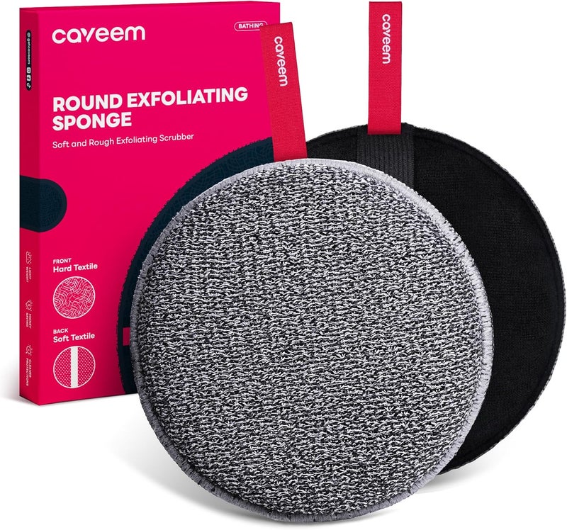 CAVEEM Exfoliating Body Scrubber, Bath and Body Scrub Buffer, Body Exfoliator for Remove Dead Skin, Gentle and Rough Lightweight Sponge for Shower (2 Pack) - Image 1